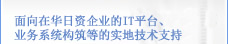 面向在华日资企业的IT平台、业务系统构筑等的实地技术支持